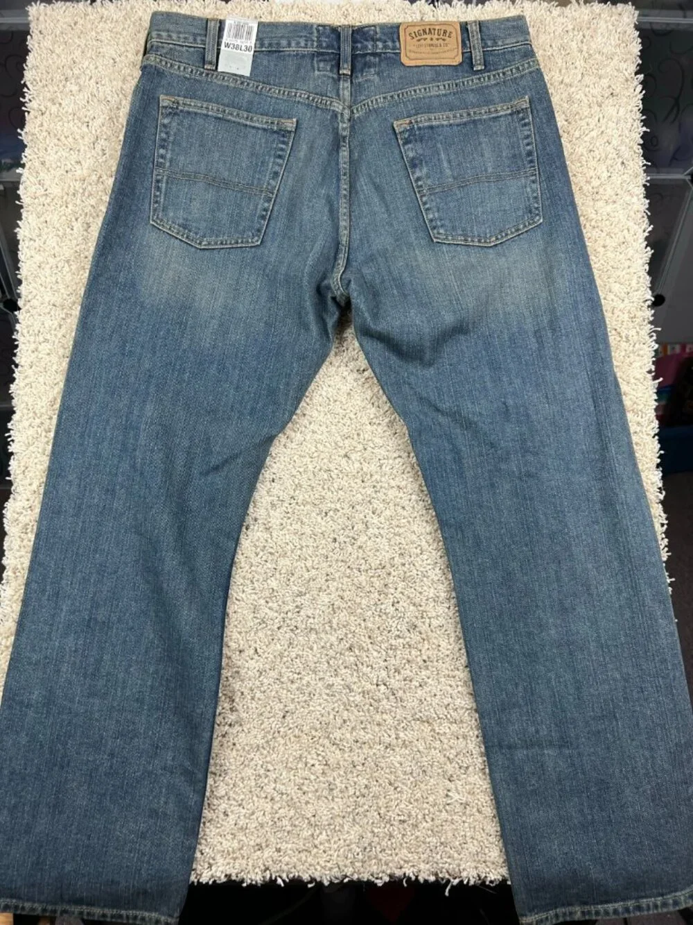 LEVIS Signature Men’s Blue Slim Straight Denim Jeans 38x30 NWT